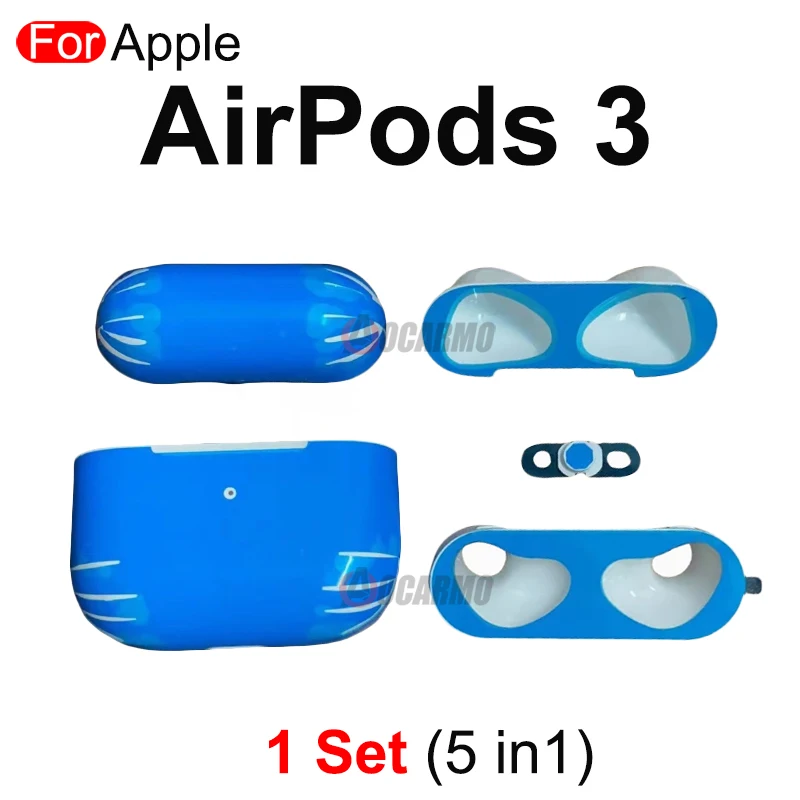 Aocarmo For Apple AirPods 1 2 3 Pro Pro2 Full Set Housing Shell For Charging Case Battery Box Compartment Repair Part