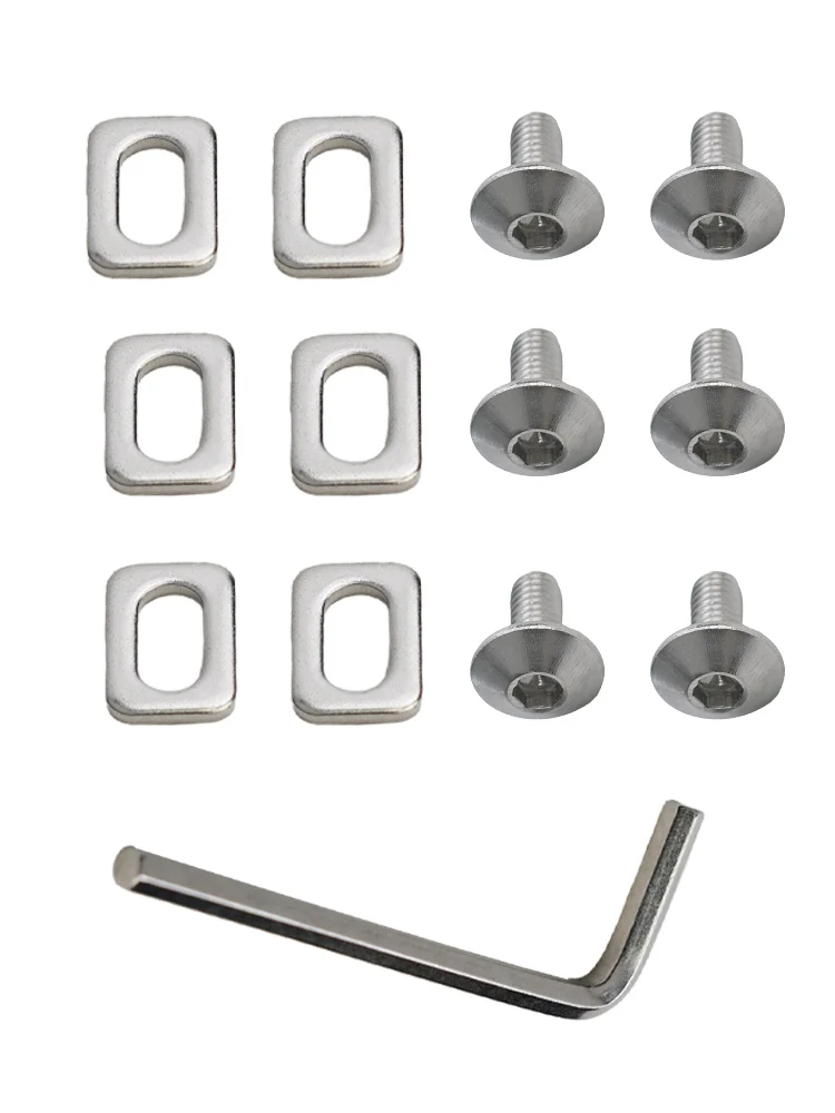 

Road Bike Bicycle Pedal Cleats Repair Set 6pcs Washers 6pcs M5 Screws Wrench For Repairment Cycling Wrench Washers Screws