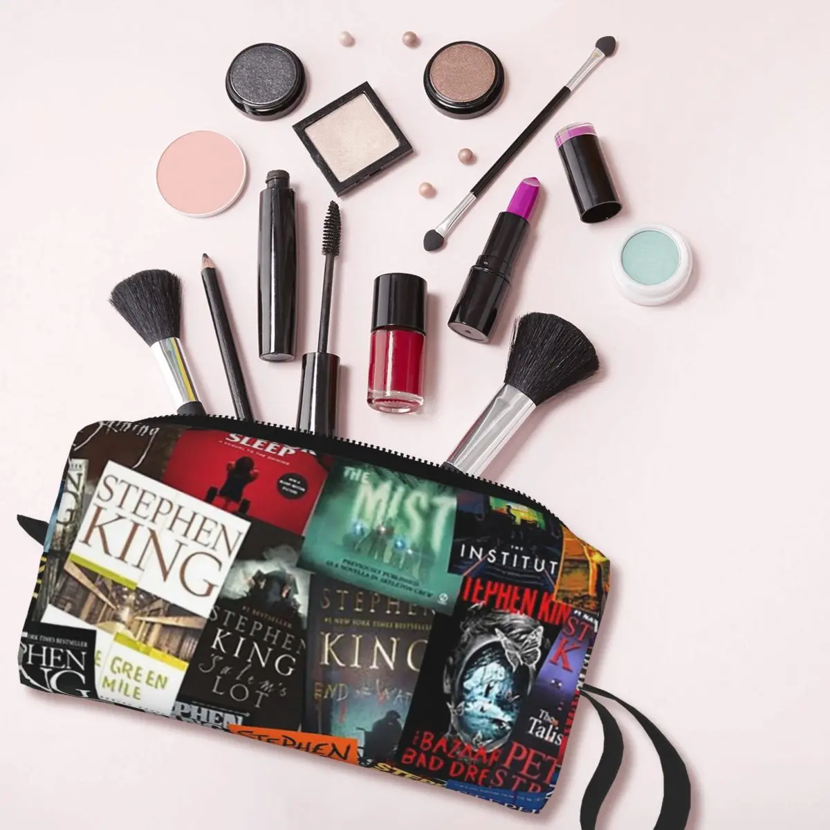 Stephen King Book Covers, Horror Bookworm Pencil Case Pen Box Pencil Bag Stationery Supplies Travel Cosmetic Bag Organizer Pouch