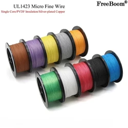 5/10/50M UL1423 PTFE Filo di rame placcato argento 38/36/34/30/28/26/24AWG Cavo micro fine elettronico a nucleo singolo ad alta temperatura