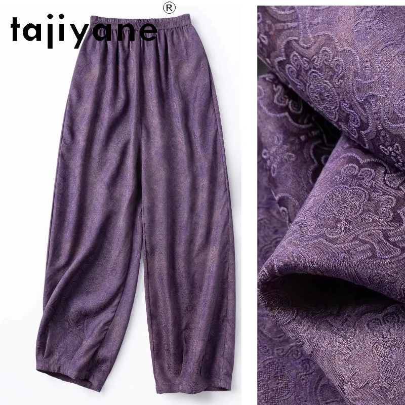 

Женские брюки TAJIYANE из 100% шелка тутового шелкопряда, повседневные свободные брюки Xiangyun Sha, летние шаровары 2026, женская одежда, pantalones