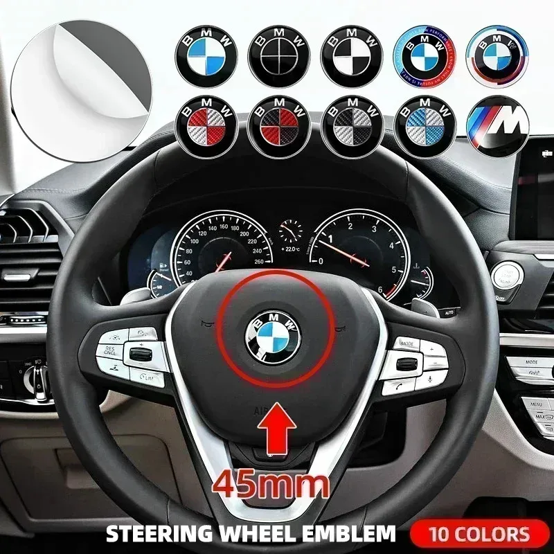 

45mm 50th Anniversary Edition Car BMW E36 E39 E87 E60 E46 E53 E90 F10 F20 F25 F30 X3 X5Steering Wheel Badge Emblem Sticker for