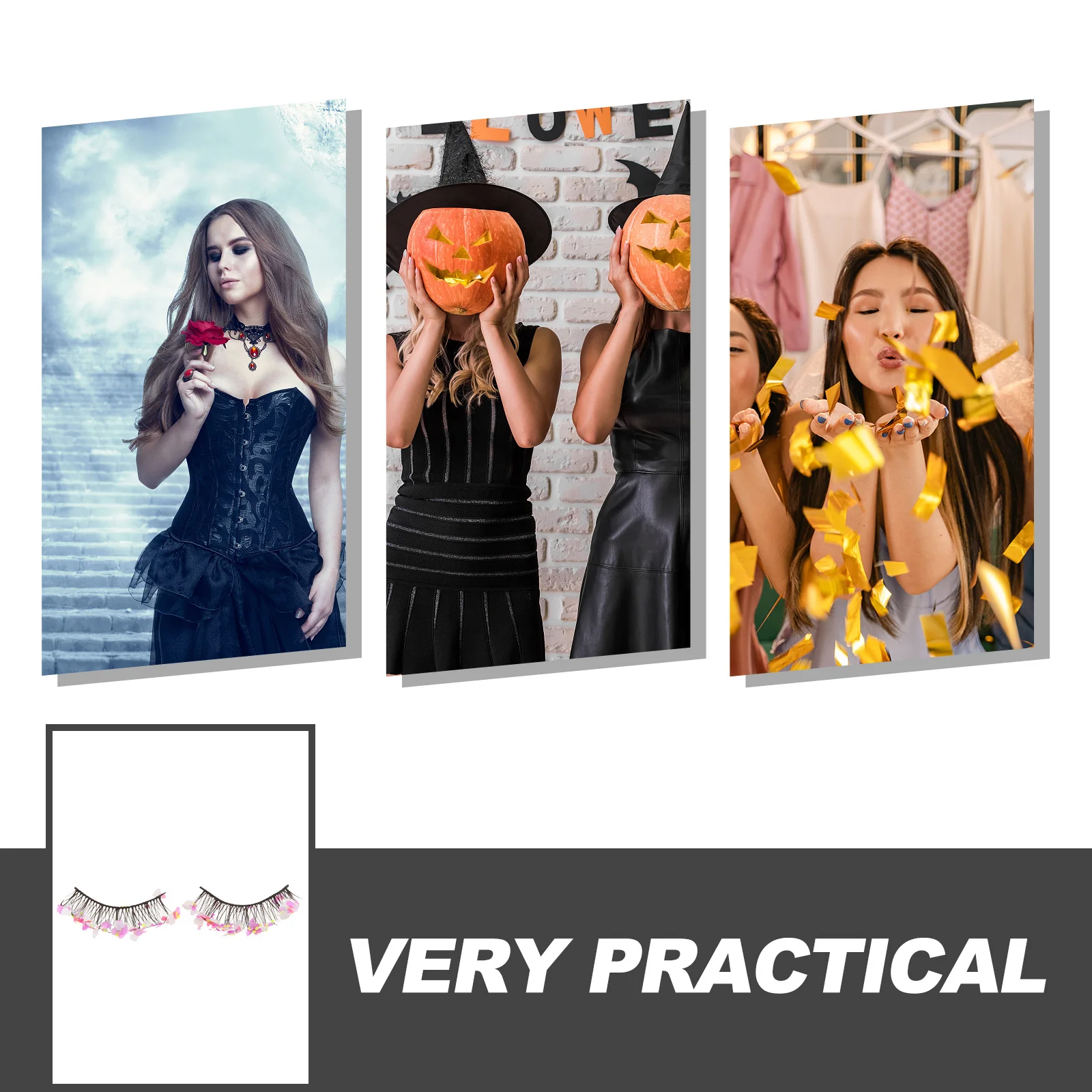 

1Pair Glitter False Eyelashes Natural Look Colored Lash Extensions for Women Makeup DIY Curl Cluster Lashes Long-Lasting