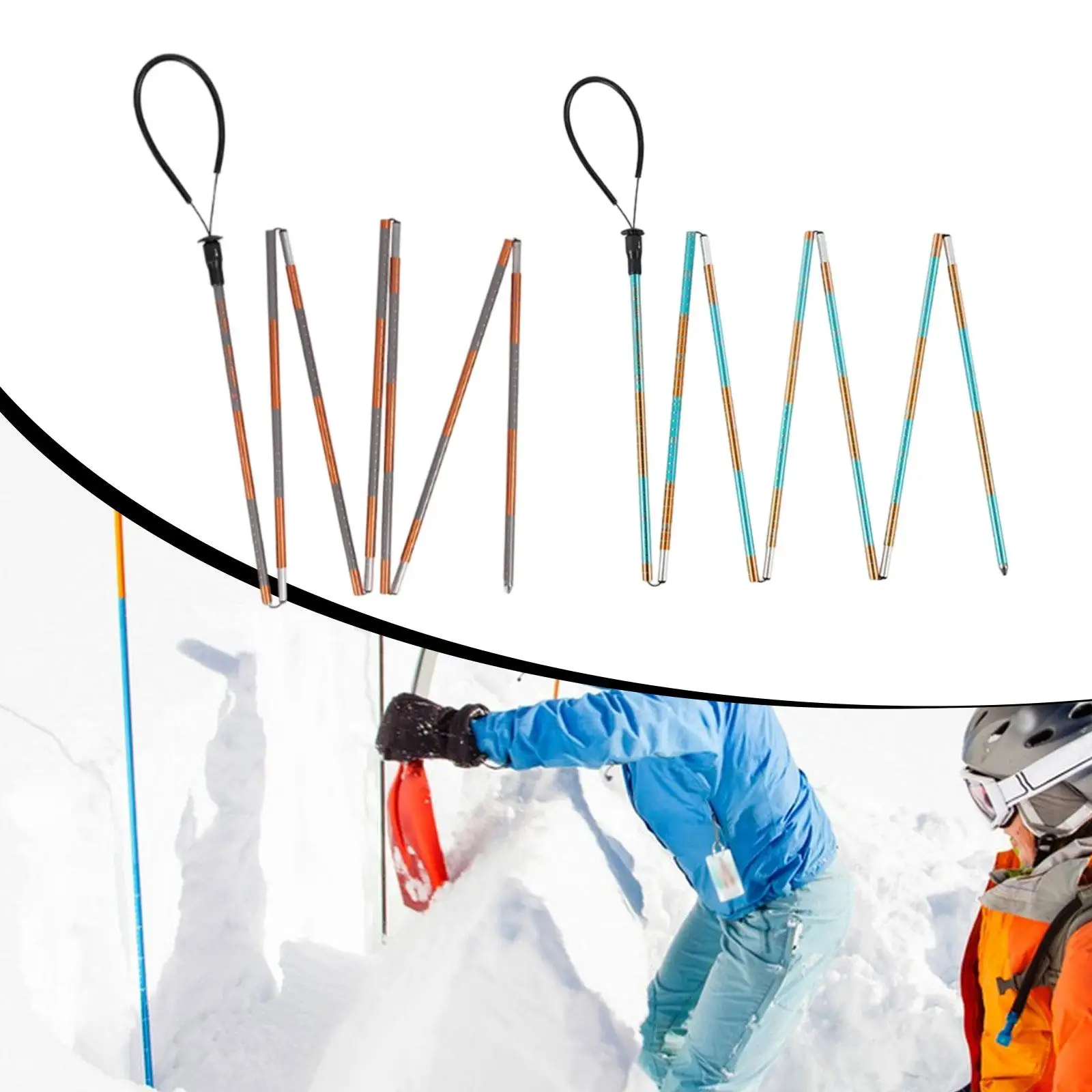 مسبار إنقاذ أفالانش قابل للطي محمول بعمود أفالانش 106.30 بوصة مسبار إنقاذ الثلج لعربات الثلج في الهواء الطلق #4