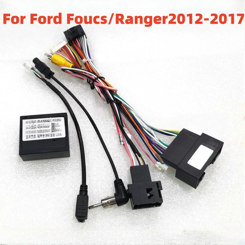 For Ford Focus Fiesta Edge Kuga Taurus RANGER Car Radio Canbus Box Decoder Wiring Harness Adapter Power Cable FORD-RZ-09