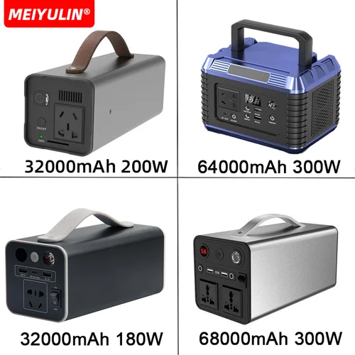 휴대용 보조배터리 스테이션, 64000mAh, 300W, 220V, 비상 야외 전원 공급 장치, 강력한 외부 배터리, 캠핑 노트북용 