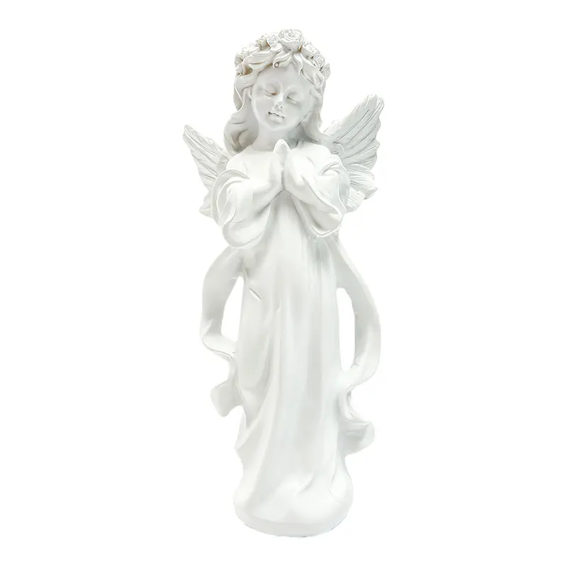 تماثيل وشخصيات الملاك الصلاة، ملاك الراتنج الجميل مع أجنحة ديكور مذبح المنزل، هدية عيد ميلاد فريدة لعيد الشكر #6