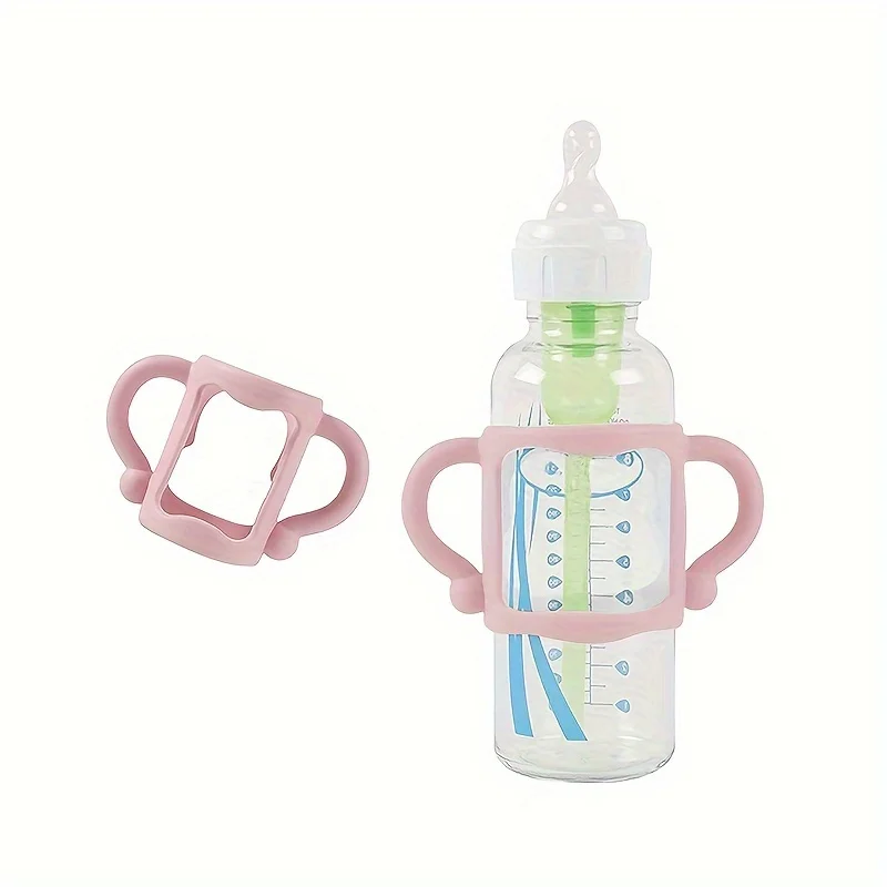 Silicone Handle Sleeve, Suitable for Narrow-neck Baby Bottle, Easy Grip Bottle Protector, Can Accommodate Your Own Bottle