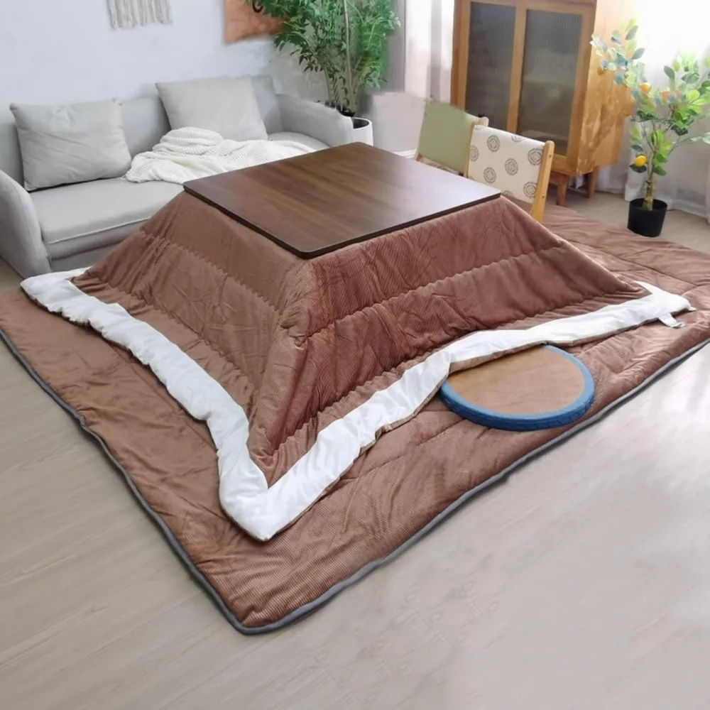 

Kotatsu Table Set,Low Table for Sitting on The Floor,Tatami Heating Wood Coffee Tea Tables,with Heater and Blanket,Japanese Stov