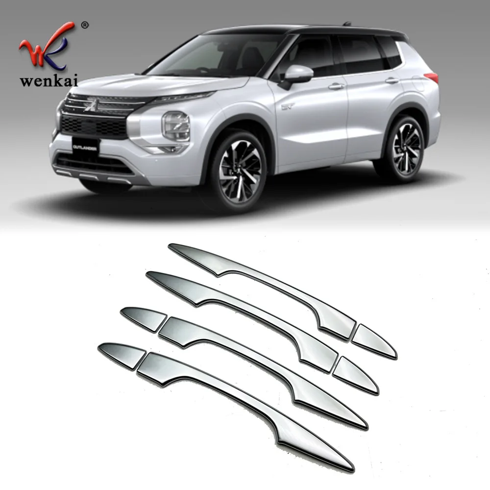 For Mitsubishi Outlander 2023 ABS Chrome Side Door Handle Top Cover Match With Original Car Exterior Accessories