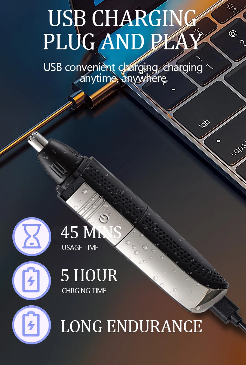 Kemei Nasenhaartrimmer KM-385 tragbarer All-in-One-Nasenhaartrimmer zum Waschen des ganzen Körpers und zum Trimmen der Augenbrauen. ﻿ – Detail 5