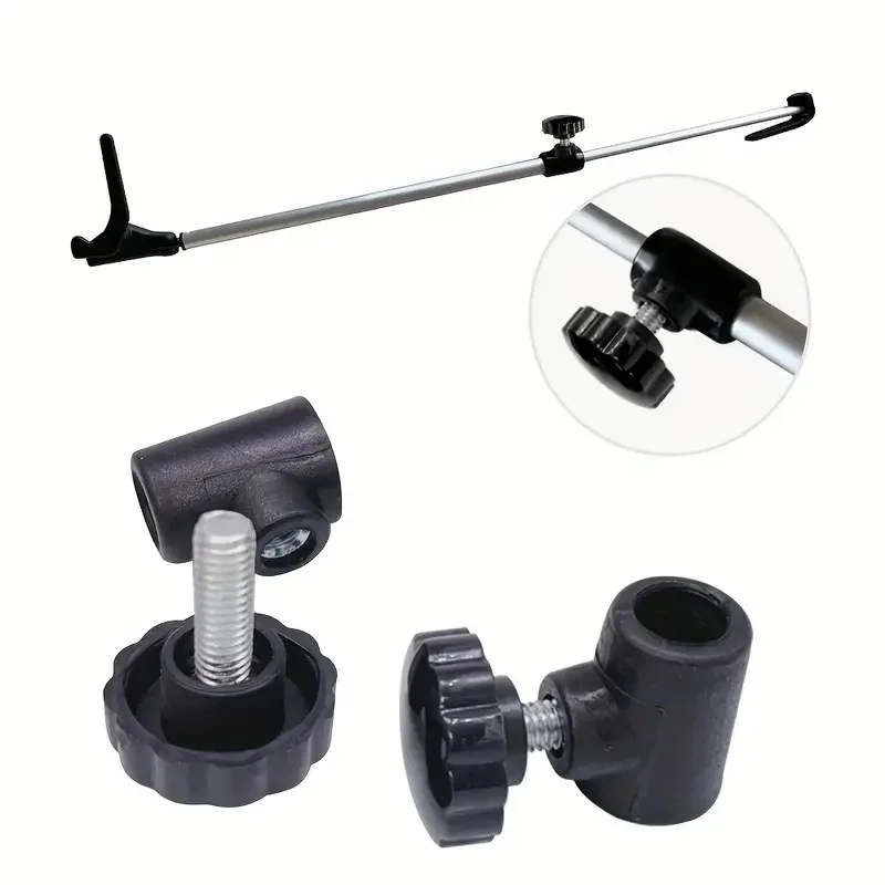 2PC RV Raamsteun Staafknop Telescopisch Aluminiumlegering Voor Camper Trailer Functioneel Zwart Duurzaam RV Accessoires