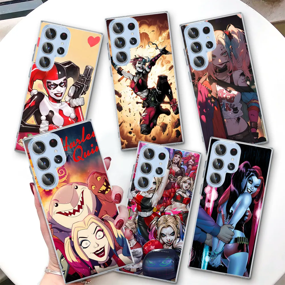 Harley Quinn Soft Case for Samsung Galaxy S23 S20 S21 FE S22 S24 Ultra S8 S10 Lite S9 Plus S10e Transparent Phone Cover Coque