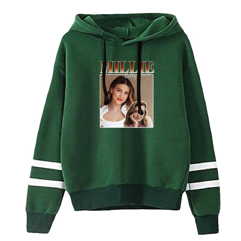 Millie B Bruine Hoodie Unisex Pocketless Parallelle Staven Mouw Sweatshirts Heren Dames Hoodie Gratis Verzending Casual Kleding