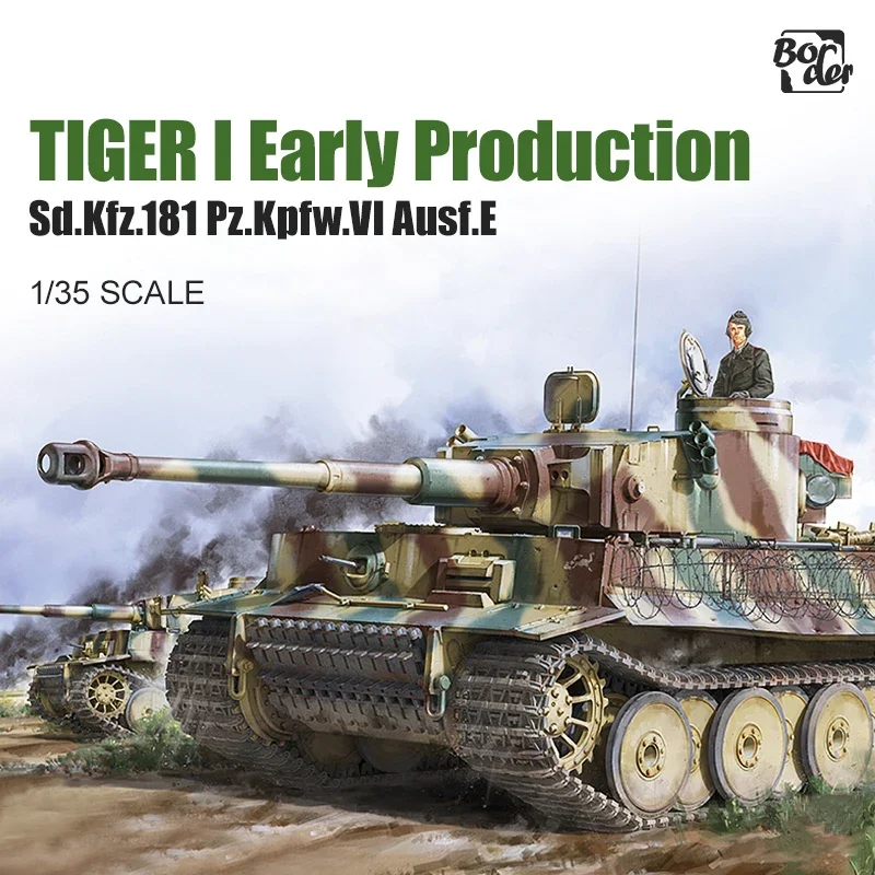 Border Model Assembly Tank Model Kit BT-010 Tiger 1 Tank Early Production Type with Metal Barrel 1/35