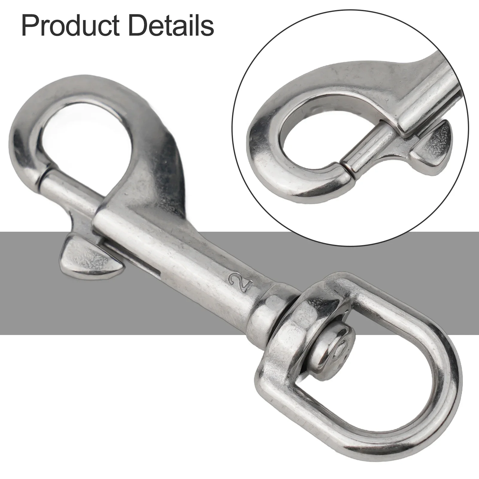1PCS 316 Stainless Steel Diving Swivel Bolt Snap Spring Hook Clip For Scuba Diving Pet Leash Flag Stainless Steel Oval Swivel