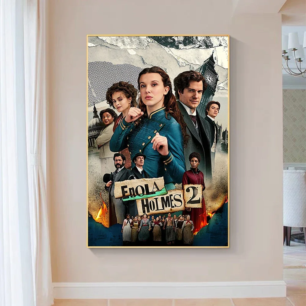 08 Classic Popular Enola Holmes 2 Fall Movie Art Silk Cloth Wall Print Poster Home Deco Modern Style Festival Gift