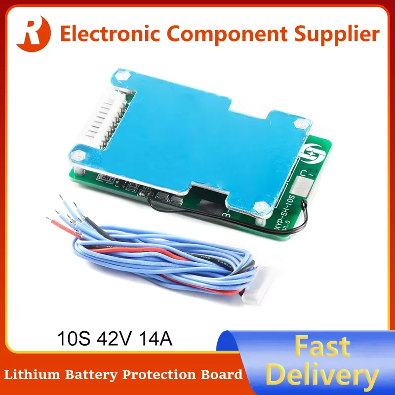 

10S 42V 14A 18650 Lithium Battery Protection Board BMS Li-ion Cell Pack 15A 20A with Balanced Power Built-in Temperature Control