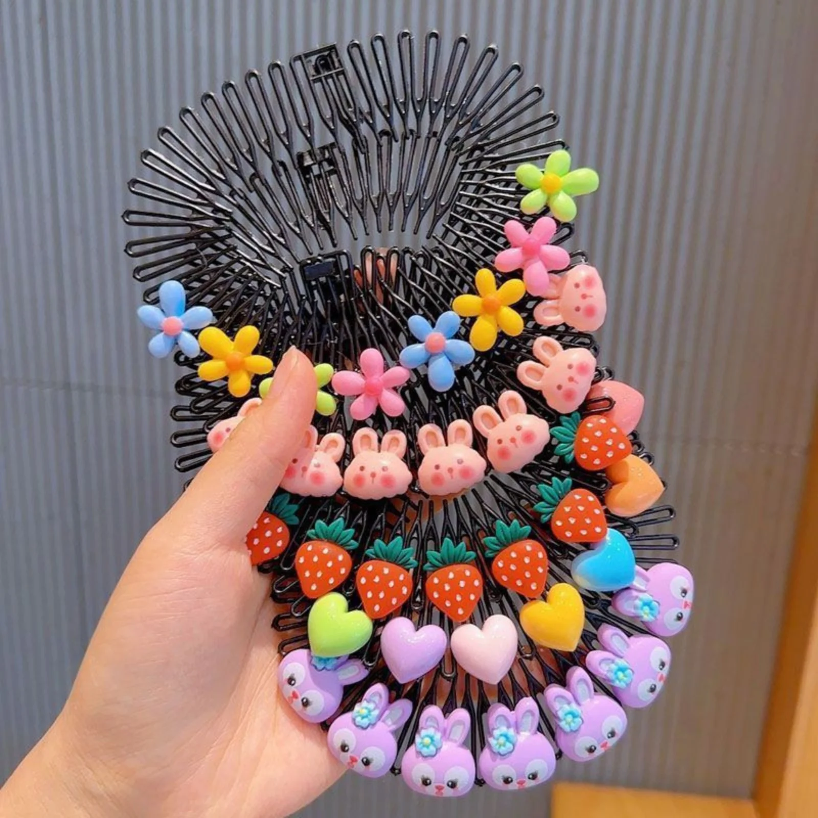 Kinder Y2K Stern Bunter Haarkamm Gebrochenes Haarband Haarspangen Häschen Herz Niedlicher Kopfschmuck Prinzessinnen Mädchen Haaraccessoires – Detail 4