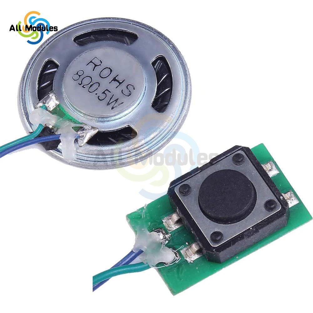 8M Memory Replaceable Sound Recorder Module Voice MP3 WAV Music Player with Loudspeaker Button Control 8M RAM Capacity DIY