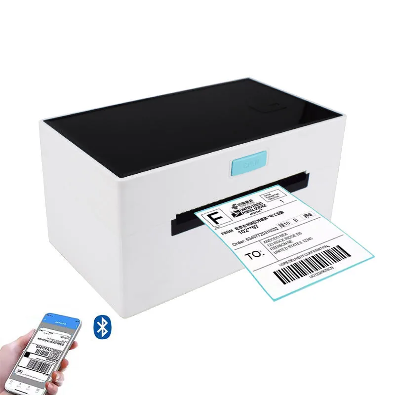 4x6 inch shipping label printer USB Bluetooth interface barcode sticker express waybill thermal printer supports smartphones&PC