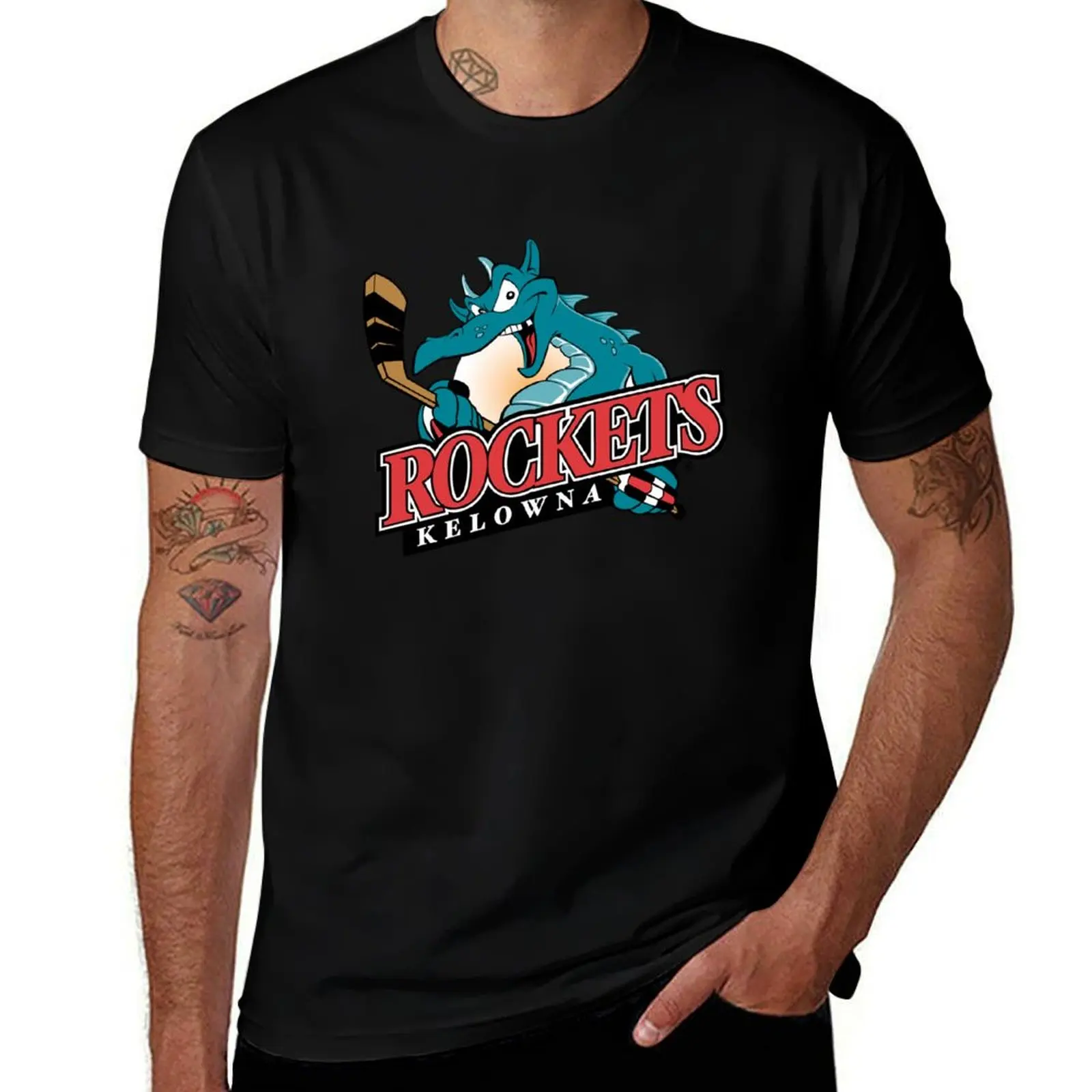 Kelowna Rockets T-Shirt Fashion Pattern Printed Tee Shirt