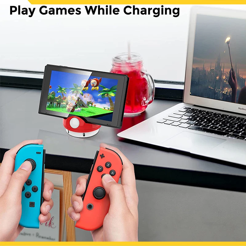 New Game Console Charger Creative Mushroom Head Charging Base Game Console Accessory For Nintendo Switch Lite Oled