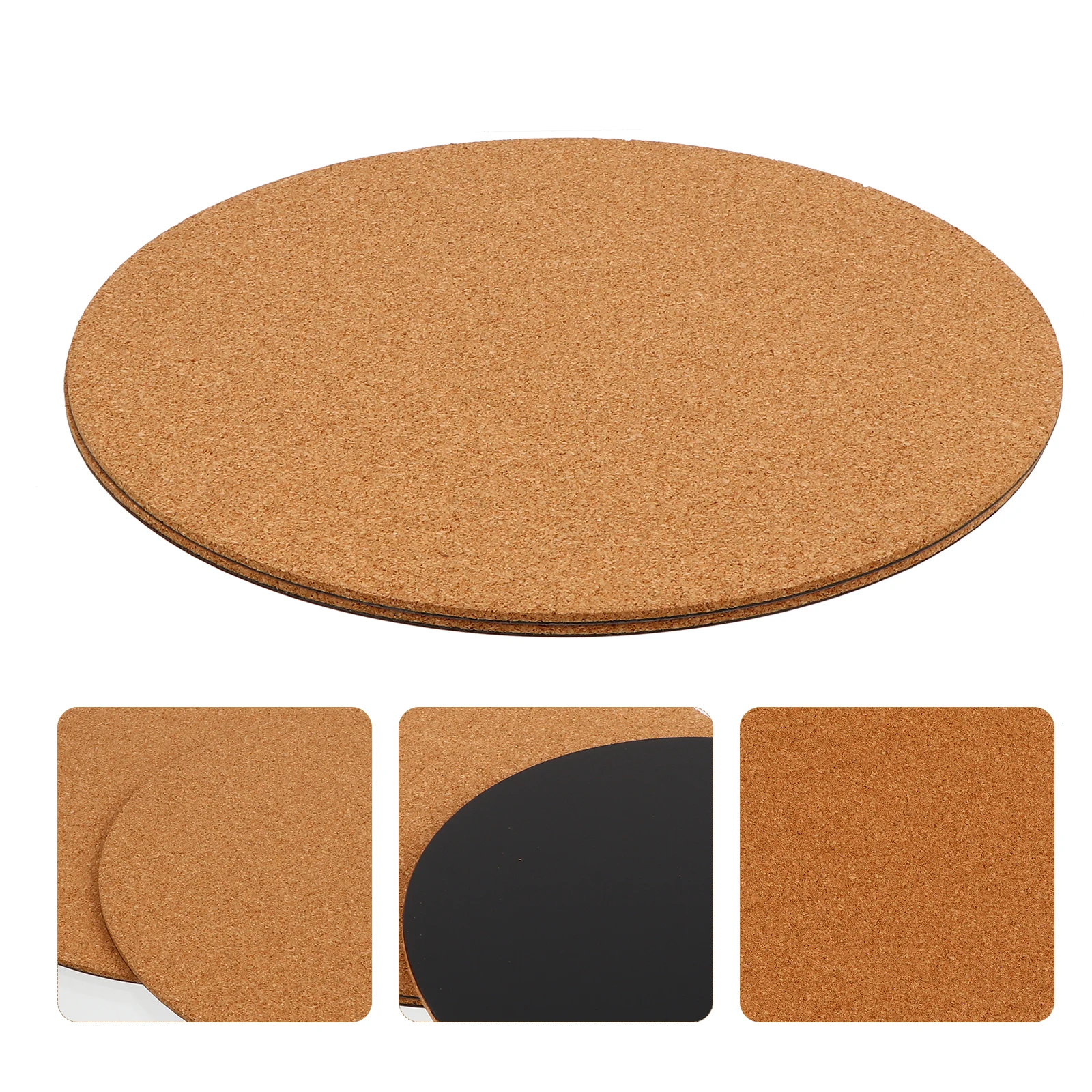 

2 Pcs Cork Planter Mat Saucer Thick Coasters Outdoor Pads for Plants Round Trivets Flower Pot