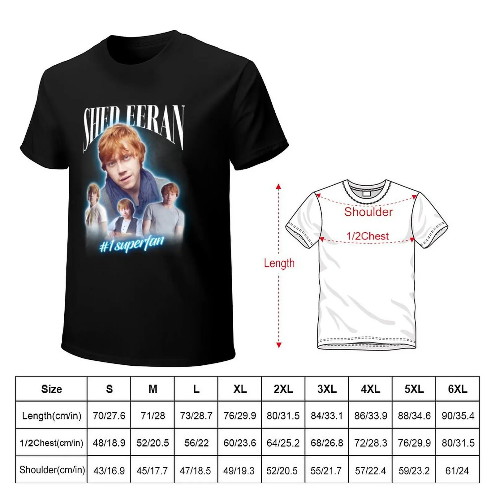Rupert Grint Shed Eeran Parody Cursed Fan Collage T-Shirt Basic Short Sleeve Cotton Blend T-Shirt