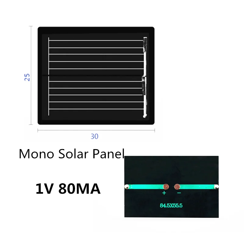 1PC 1V 1,5V 2V 2,5V 3V 3,5V Mono/Poly Solar Panel 50mA 80mA 100mA 130mA 150mA 300mA Mini Runde/Quadratische DIY Solar Ladegerät