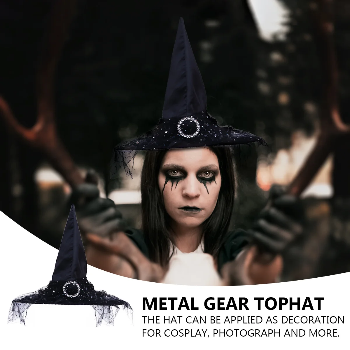 

2Pcs Universal Black Witch Hats Durable Mesh Caps Fine Craftsmanship Halloween Cosplay Party Props Trendy Chic Witch Hats