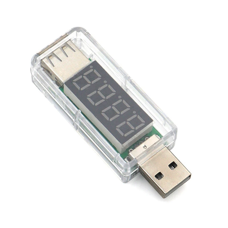 Cyfrowy tester napięcia prądu ładowania USB Mini ładowarka USB lekarz woltomierz amperomierz obróć przezroczysty