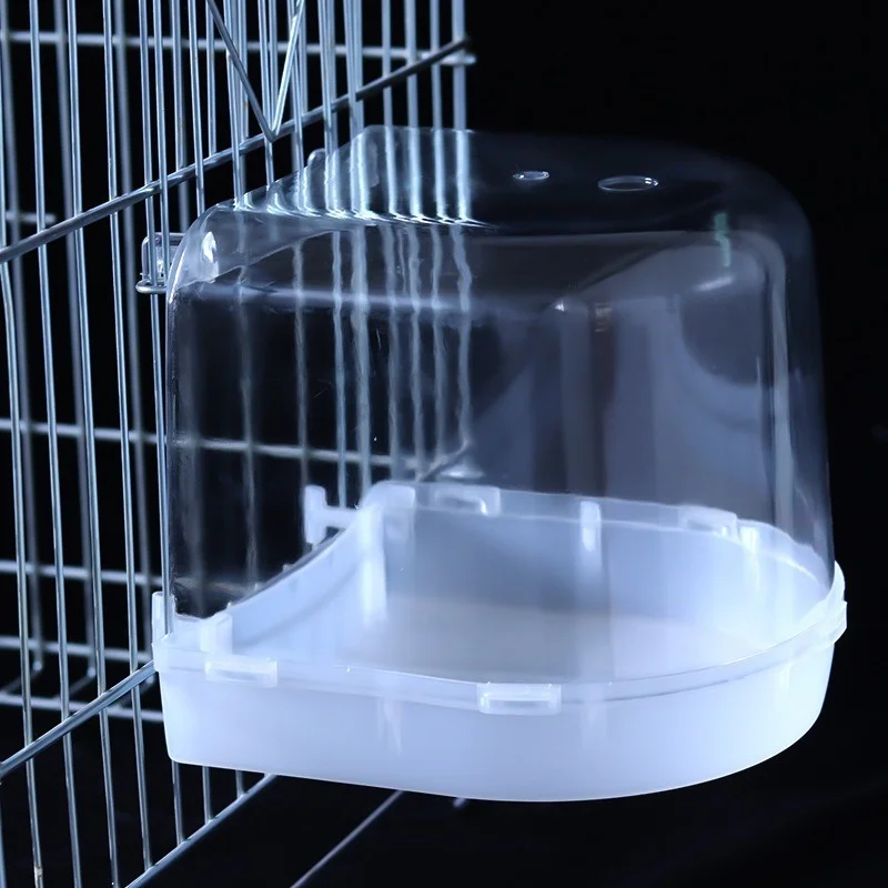 Hanging Bird Bath Cube Parrots Bathtub Bath Shower Box Cage Accessory for Little Bird Canary Budgerigar Cockatiel Lovebird