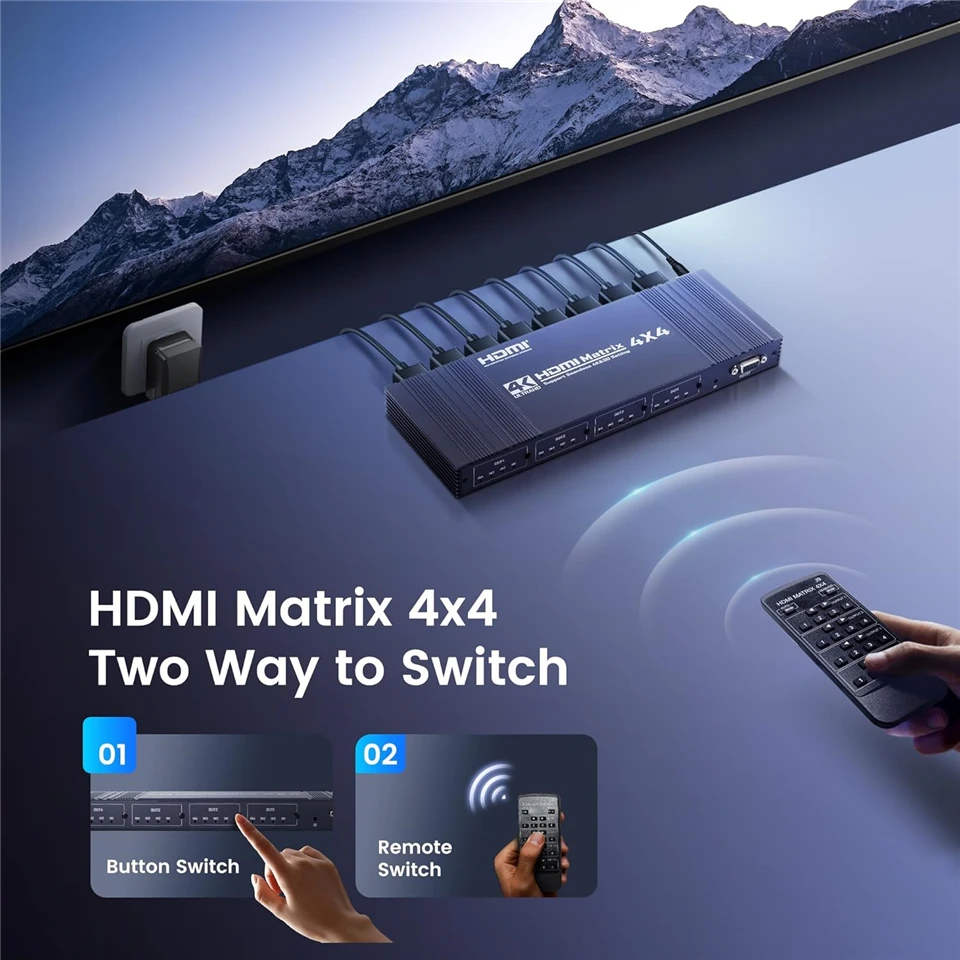 Switch a matrice HDMI 4K Splitter a commutazione continuo HDMI 4 in 4 out Selettore audio video 4x4 per telecamera Ps4 da PC a monitor TV