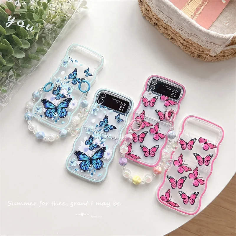 

Creative Butterfly Phone Case for Samsung Galaxy Z Flip 6 5 4 3 Back Cover for ZFlip3 ZFlip4 ZFlip5 ZFlip6 Protective Shell