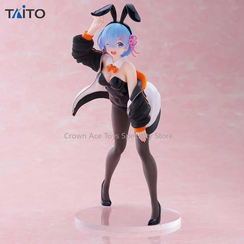 TAiTO Coreful Re:Zero Rem Jacket Bunny Ver. 18cm Anime Action Manga Figures Collectible Model Ornament Trendy Toys Holiday Gifts