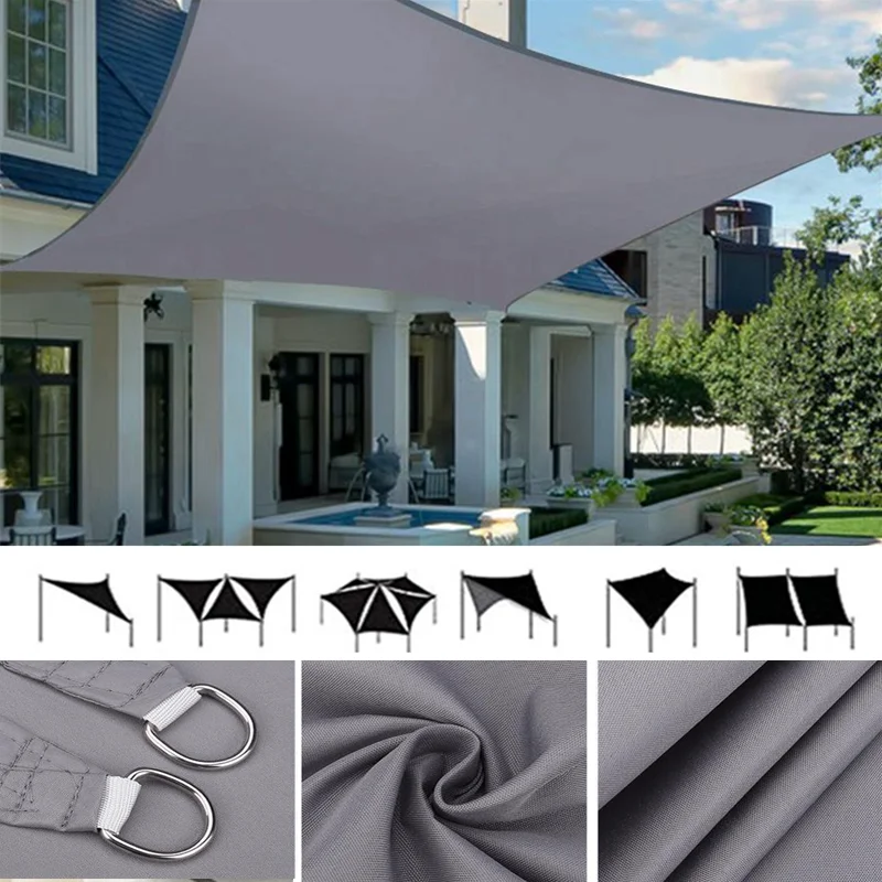 Rectangle / Square Waterproof Sun Shade Sail Swimming Pool Shading Cloth Outdoor Awning Garden Patio Rainproof Sunscreen Cloth