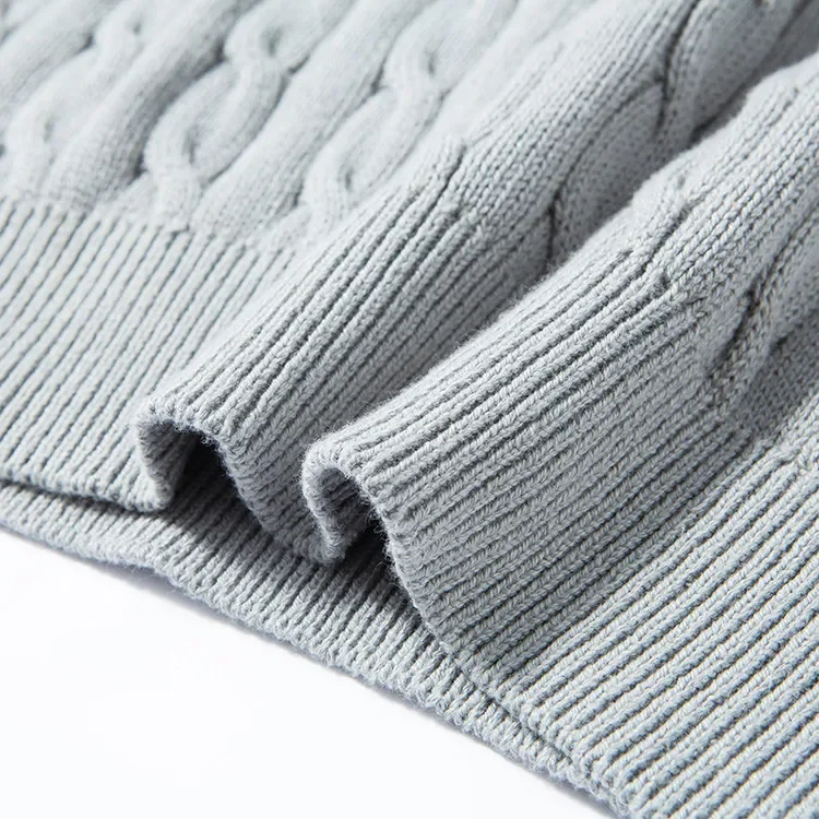 100% Baumwolle Herren Strick-Poloshirt Kurzarm Baumwolle Zopfmuster Retro Umlegekragen Lässiges Business-Oberteil – Detail 6