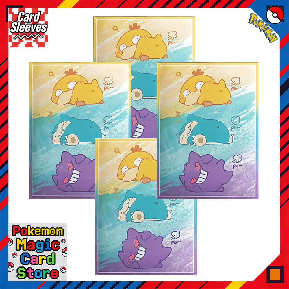 

60PCS Card Sleeves Cute Gengar Pika Trading Card Protector Anime Holographic Foil Cards Shield Outer Cover 67x92mm For the fans