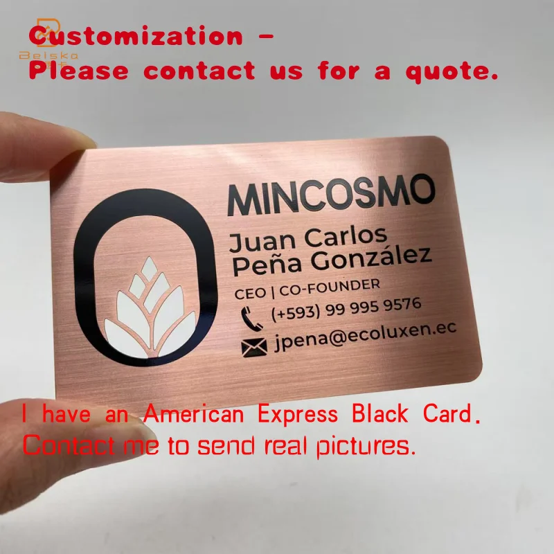 

custom.Stainless Steel Copper Cut Out Printing QRcode Membership Loyalty Metal Business Card