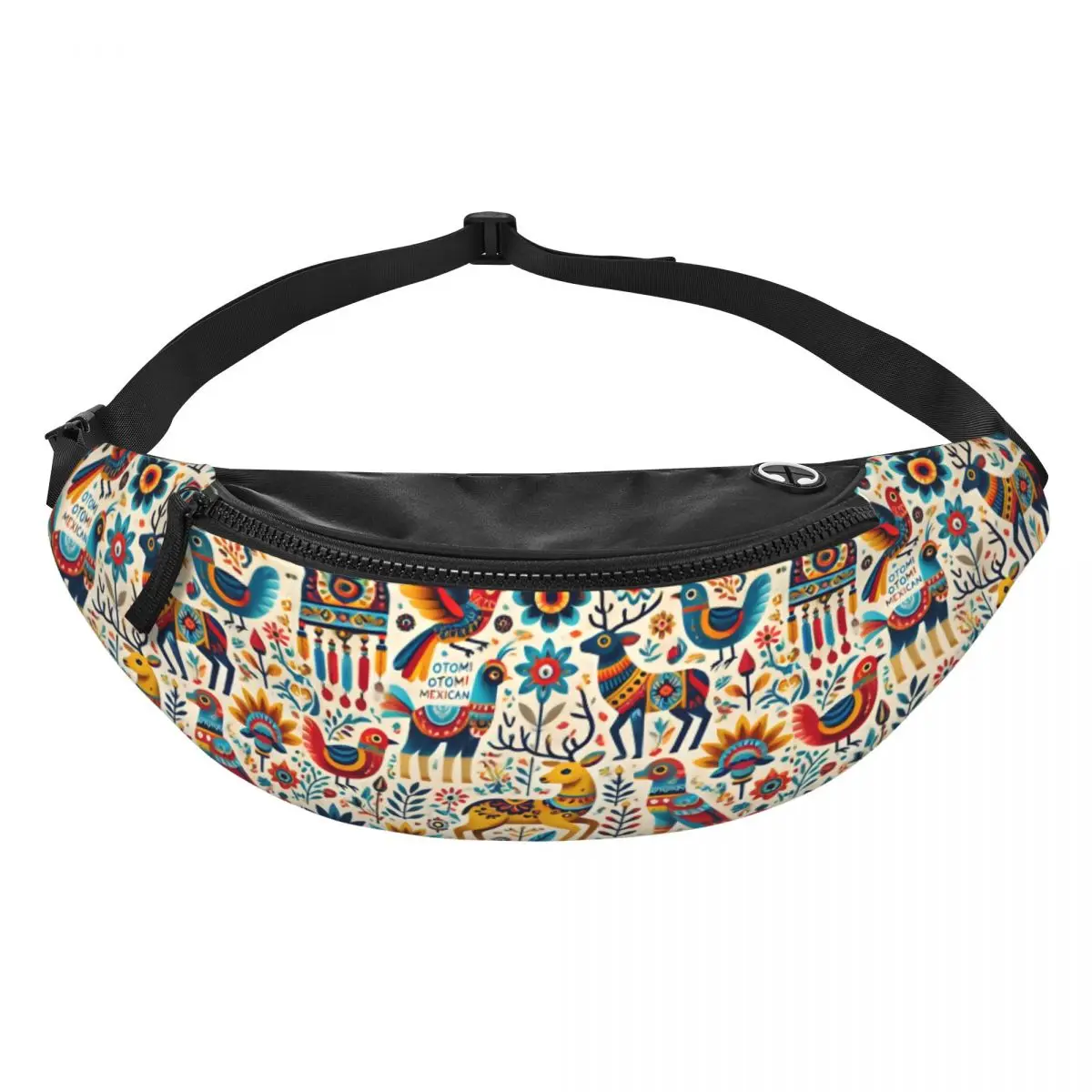 Custom Cool Otomi Mexican Animal Art Fanny Pack for Traveling Women Men Crossbody Waist Bag Phone Money Pouch