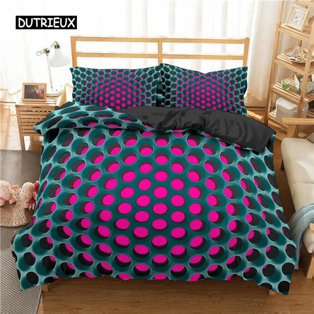 

Honeycomb Duvet Cover Set Pink Geometry 3D Printed Bedding Set Polyester Cool Style Double Queen King Quilt Cover for Boys Adult