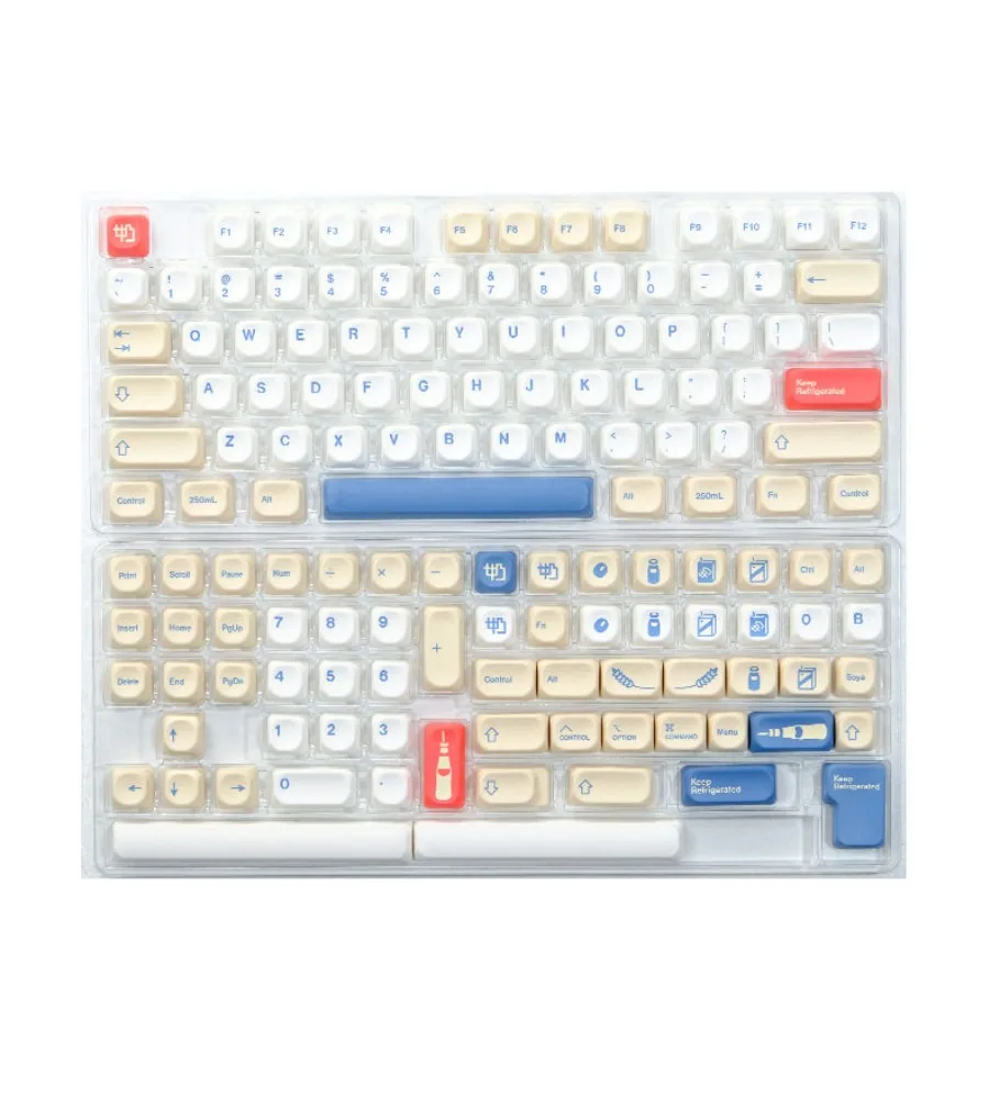 Keycap 140 keys small full set boxed GMK cartoon wind soy milk keycap MOA\ KOA highly cute hot sublimation PBT