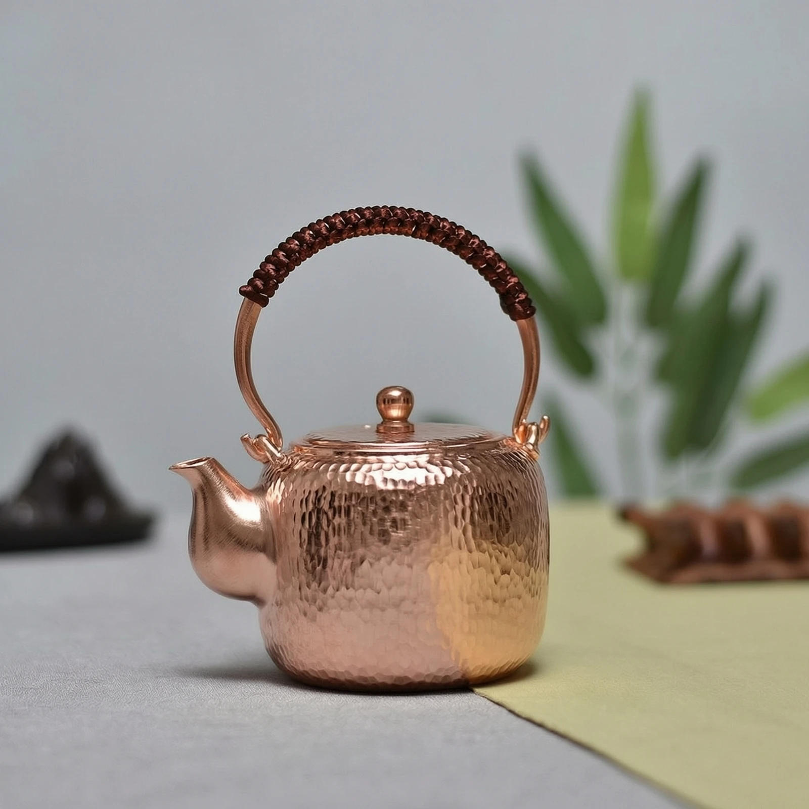 Picture 3: Copper Tea Kettle Compact Copper Kettle Stovetop Teapot Elegant Kitchenware Heavy Gauge for Artisan Collectors, Tabletop