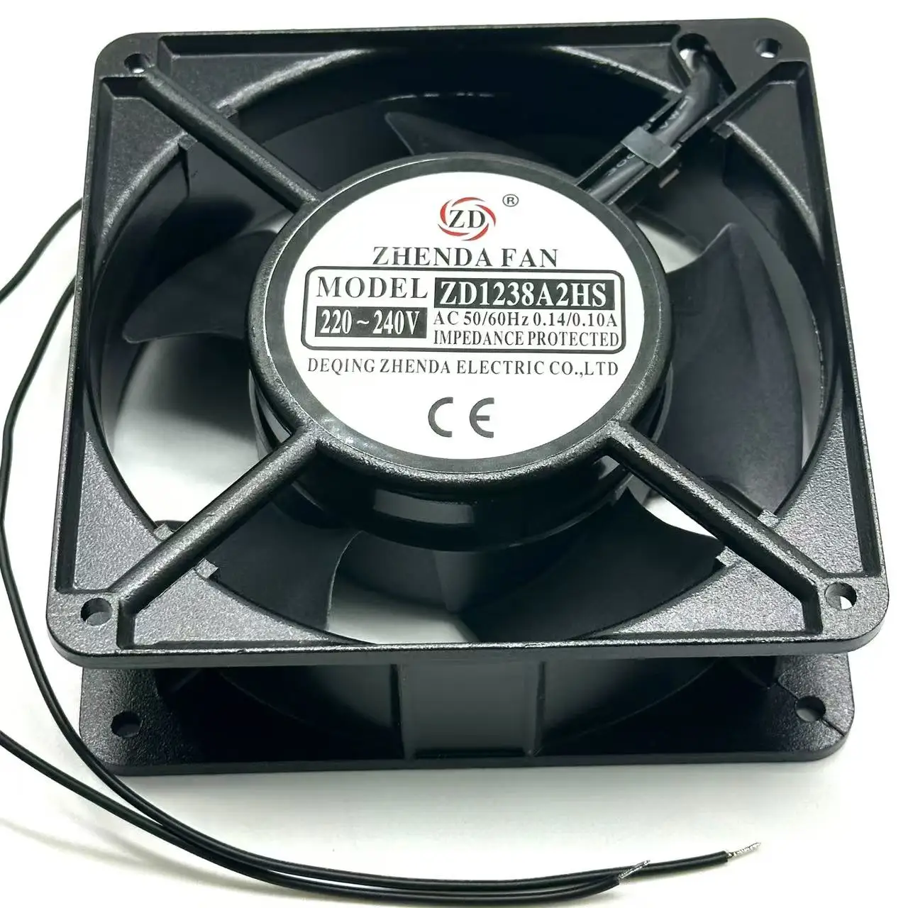 

ZHENDAFAN ZD1238A2HS AC 220V 0.14A 2-Wire 120x120x38mm Server Cooling Fan