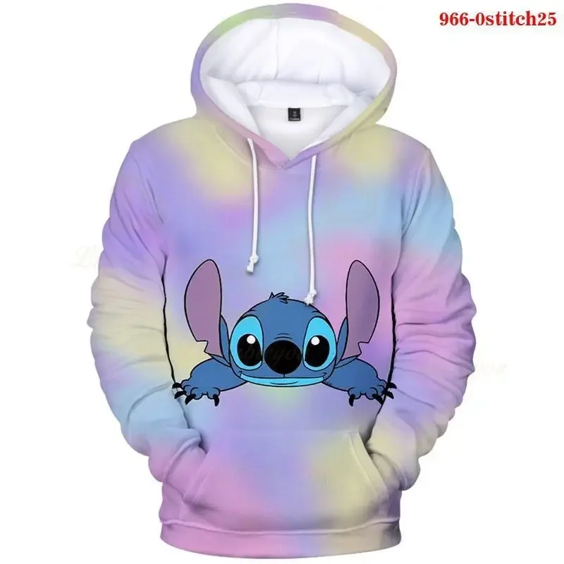 Sweats à capuche 3D Anime Cartoon Cosplay pour hommes et femmes, pull Dis Stitch, sweat-shirt Harajuku, streetwear adulte