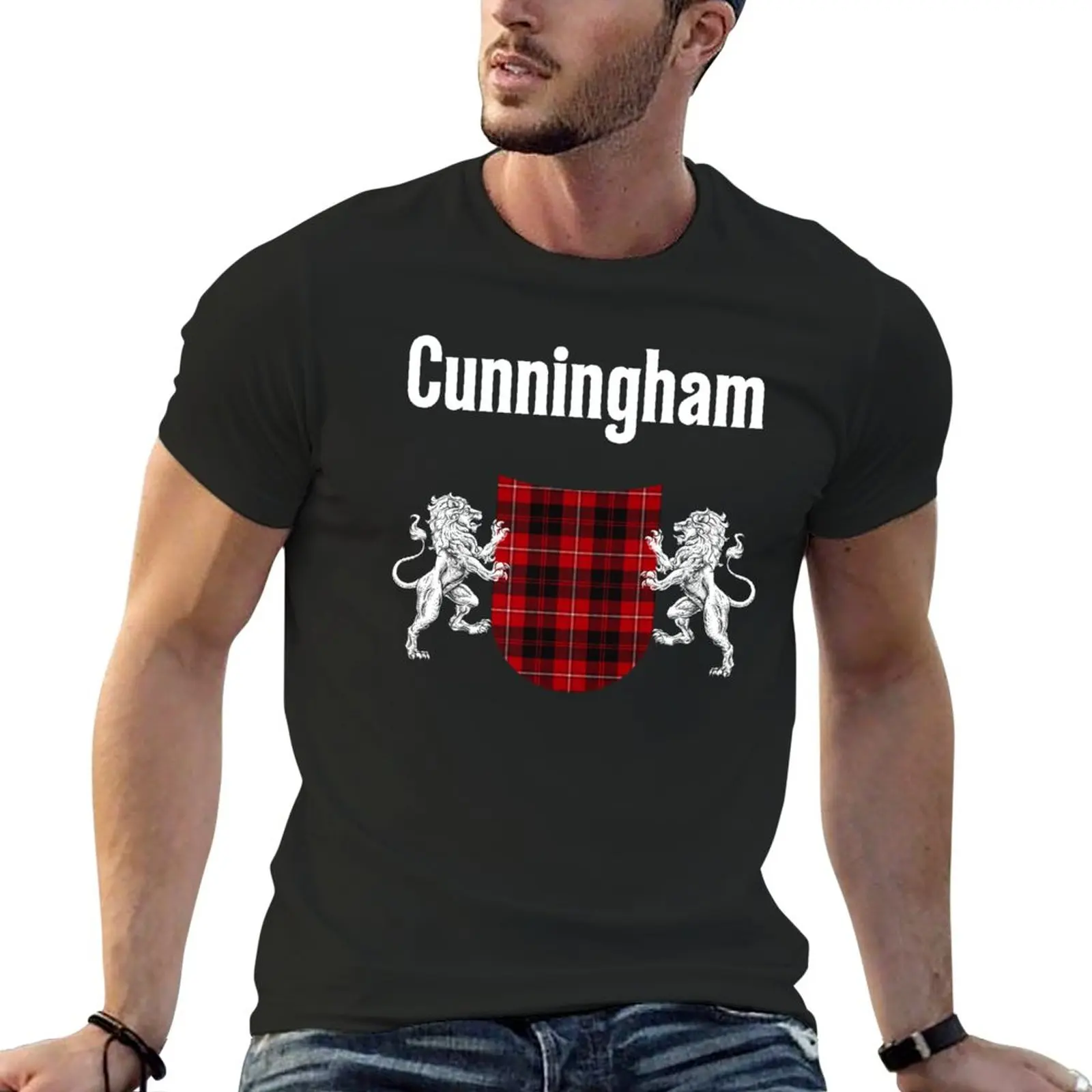 New Cunningham Clan Scottish Name Coat Of Arms Tartan T-Shirt graphic t shirts summer top mens graphic t-shirts funny