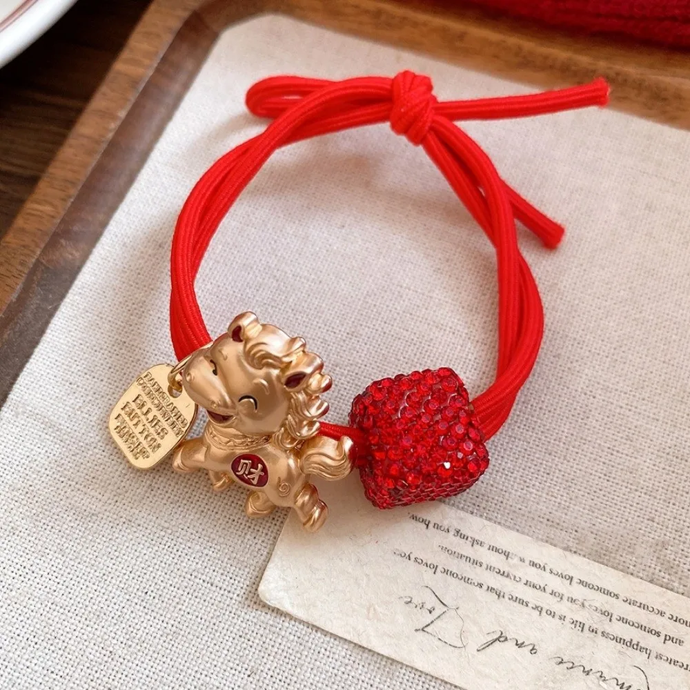 

Веревка из сплава зодиакальной лошадиной, двойного назначения, стразы, китайская детская повязка для волос, головной убор для девочек, год лошади