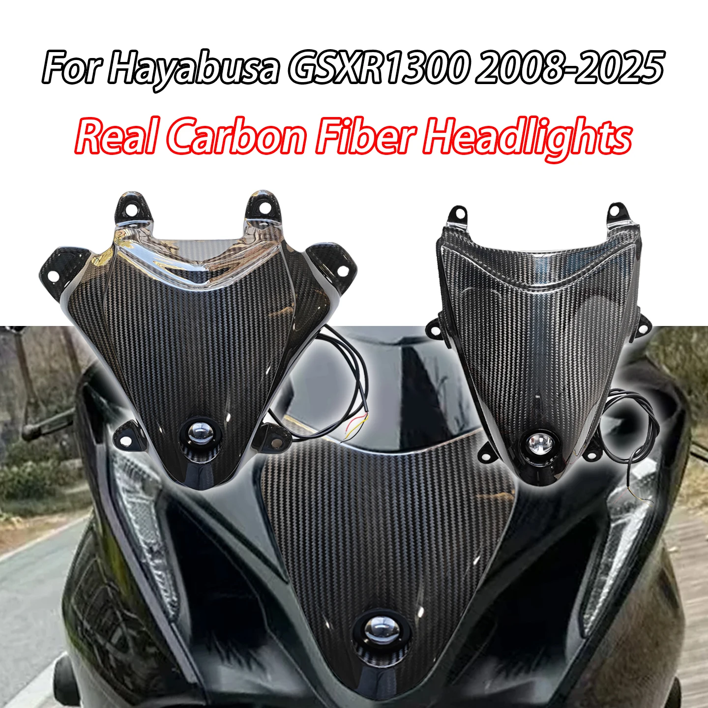For Suzuki Hayabusa GSXR1300 GSX1300R Gen2 Gen3 2008-2025 Carbon Fiber Motorcycle Modification Accessories Headlight Components