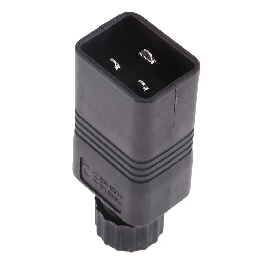 Flame Retardant IEC C20 Connector Rewirable Male Power Adapter for Laboratory Equipment Use